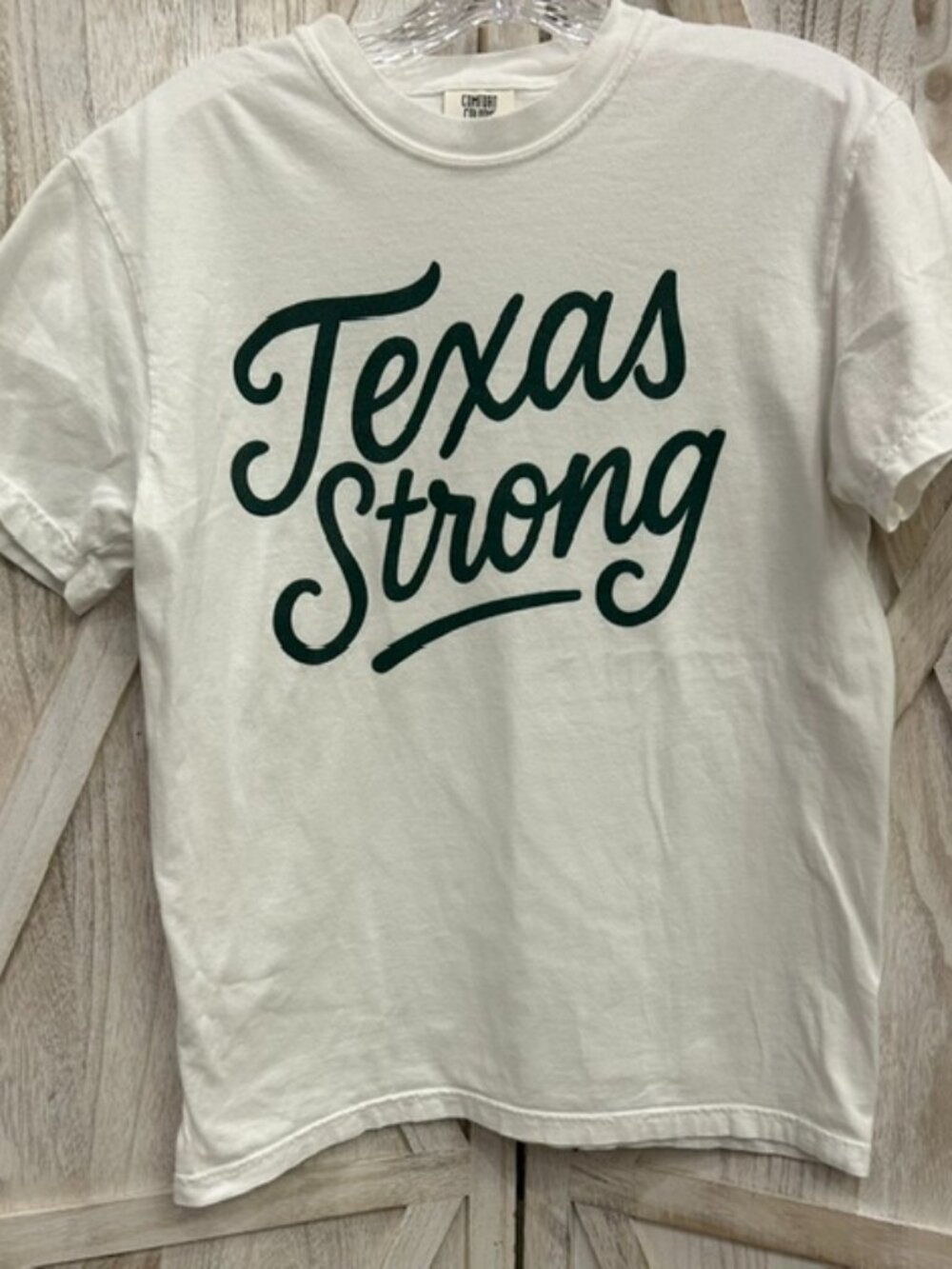 Texas Strong Comfort Colors Shirt White Graphic Tee Medium